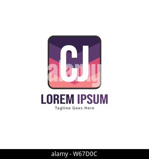 Logo CJ initiale modèle avec cadre moderne. Lettre CJ minimaliste design illustration vectorielle du logo Illustration de Vecteur
