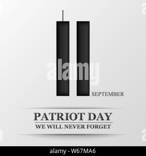 11 septembre. Patriot day. Design pour carte postale, flyer poster banner Illustration de Vecteur