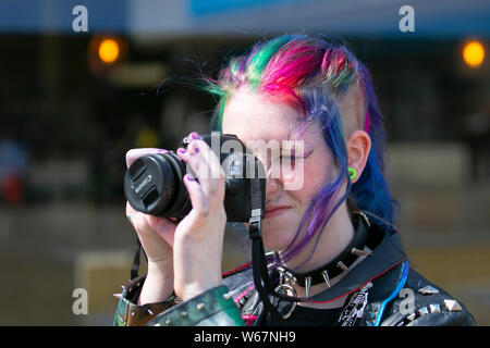 Blackpool, Lancashire, Royaume-Uni. 31 juillet, 2019. La rébellion au Punk Rock Festival le plus grand festival punk à Blackpool. Au début du mois d'août de Blackpool's Winter Gardens est l'hôte d'une grande gamme de punk de la 21e édition du Festival de la rébellion attirant des milliers de touristes dans la station. Plus de 4 jours tous les mois d'août dans la région de Blackpool, le meilleur en matière de Punk se rassemblent pour cet événement social de l'année avec 4 jours de musique sur 6 étapes avec des masses de bandes. MediaWorldImages ; crédit/Alamy Live News Banque D'Images