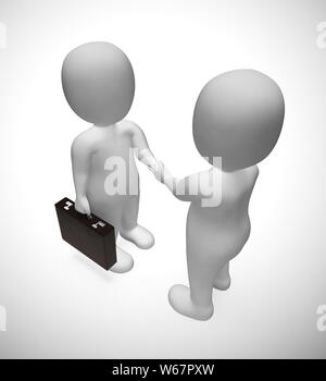 College sur un marché ou l'accord. Partenariat d'entreprise ou de rencontre entre les cadres - 3d illustration Banque D'Images