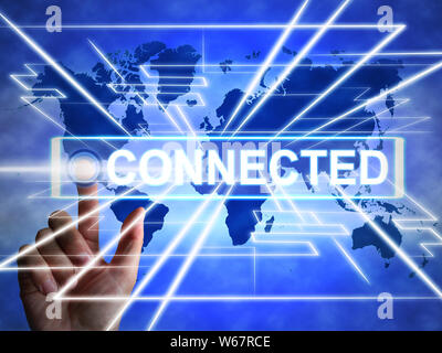 Connecté à Internet concept icône signifie que l'accès en ligne. Des données ou des informations à partir de sites internet - 3d illustration Banque D'Images