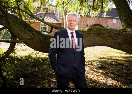 David Davis à son domicile près de Goole, Yorkshire. Banque D'Images