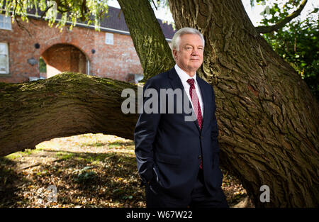 David Davis à son domicile près de Goole, Yorkshire. Banque D'Images