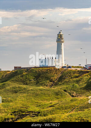 Flamborough Head Lighthouse, un phare situé à Flamborough, East Riding of Yorkshire. L'Angleterre. Banque D'Images