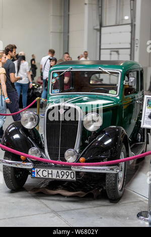 Cracovie, Pologne - 18 mai 2019 : Fiat 508 III Junak à Moto Show à Cracovie. Produit en 1935 année Banque D'Images