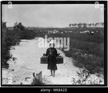 Biodo Rose, Philadelphie, 10 ans. De 3 étés, esprit bébé et porte des baies, picore deux à la fois. Les blancs Bog, Brown Mills, New Jersey. C'est la quatrième semaine d'école et les gens s'attendent à rester ici deux semaines de plus. Banque D'Images