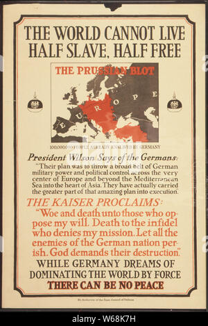 Le monde ne peut pas vivre à moitié esclave, la moitié gratuitement., ca. 1917 - ca. 1919 Banque D'Images