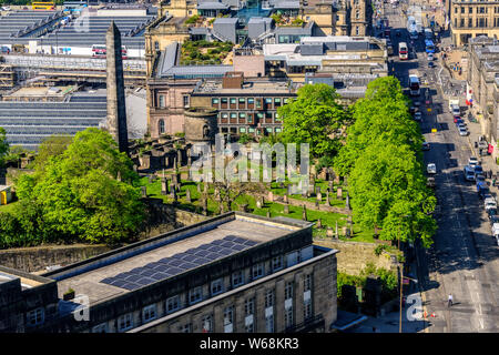 Édimbourg, Écosse - 13 mai 2019 : Le Vieux Cimetière Calton est un cimetière à Calton Hill, à Édimbourg, au nord-est du centre-ville. Banque D'Images