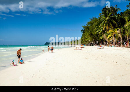 White Beach, Boracay, Aklan, Philippines Banque D'Images