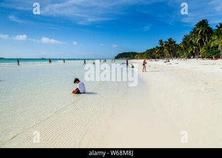 White Beach, Boracay, Aklan, Philippines Banque D'Images