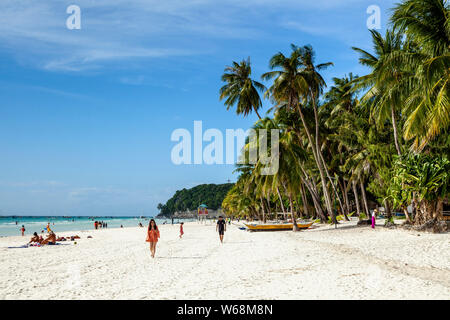 White Beach, Boracay, Aklan, Philippines Banque D'Images