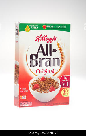 Kellogg's son de blé céréales All-Bran Original boîte de céréales riches en fibres Banque D'Images