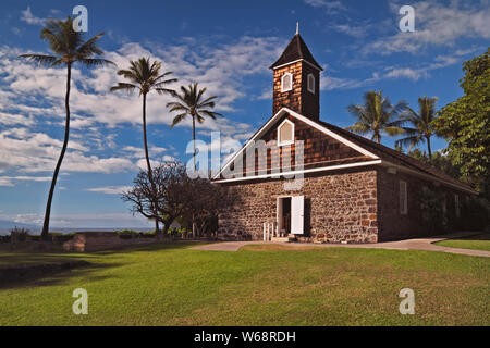 J'Keawala Congregational Church fondée en 1832 sur l'île de Maui et près de Makena Beach. Banque D'Images