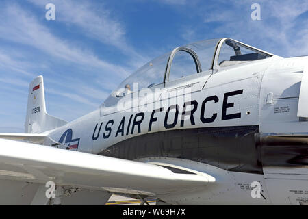 Gros plan du US Air Force Jet au Cleveland National Air Show 2018 à Cleveland, Ohio, États-Unis. Banque D'Images