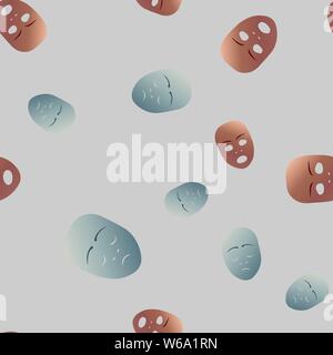 Modèle sans masque de théâtre avec triste et la panique de l'émotion. Vector illustration. Les masques de bronze et argent de gradient sur fond gris. Illustration de Vecteur