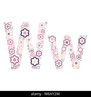 Lettre de l'alphabet de fleurs de couleur fun mozaykoy positive. Vector font l'illustration. Illustration de Vecteur