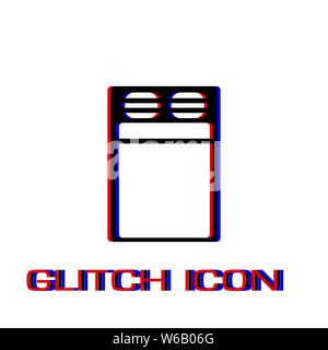 , L'icône lit à plat. Pictogramme - Simple effet glitch. Symbole d'illustration vectorielle Illustration de Vecteur