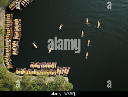 Vue aérienne du lac Baiyangdian, Chine du nord, zones humides d'eau douce le plus important dans le comté de Anxin, une partie de la nouvelle zone économique spéciale Xiong'an Banque D'Images