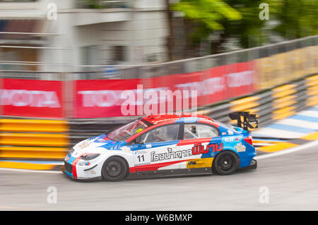 Bang Saen, Thaïlande - 1 juillet 2017 : La Honda Civic de M. Munkong de Thaïlande en compétition dans la catégorie Super 2000 au cours de la Thaïlande Super Series à Ban Banque D'Images