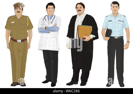 Hommes avec des professions différentes Banque D'Images