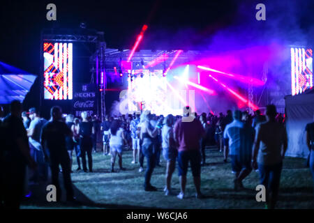 Brezje, Croatie - 19 juillet, 2019 : public pendant la forêt, forêt ultime festival de musique électronique situé à Brezje, Croatie. Banque D'Images