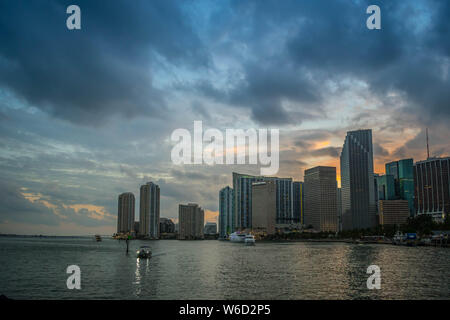 Miami, FL, USA - 9 décembre 2018 : La célèbre Bayfront Park View Banque D'Images