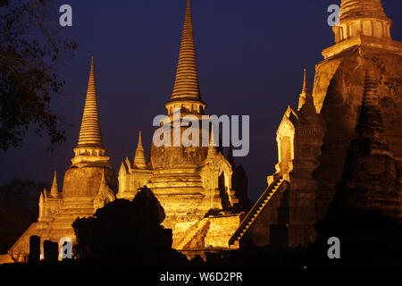 Wat Phra Sri Sanphet dans la ville historique d'Ayutthaya, Thaïlande. Banque D'Images