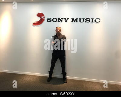 **Hors TAIWAN**musicien et chanteur canadien Daniel Powter assiste à une conférence de presse pour son concert à Taipei 2018 Taipei, Taiwan, 25 avril 2018. Banque D'Images