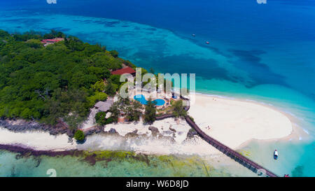 Vue aérienne de l'Île Prison de Zanzibar Banque D'Images