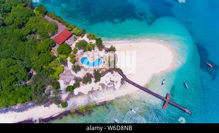 Vue aérienne de l'Île Prison de Zanzibar Banque D'Images
