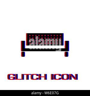 L'icône de banc plat. Pictogramme - Simple effet glitch. Symbole d'illustration vectorielle Illustration de Vecteur