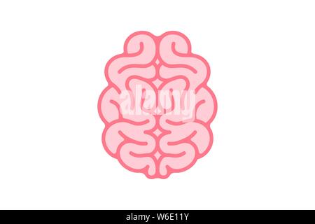 L'intelligence du cerveau l'esprit signe. Organe du système nerveux central icône noire. Vector illustration symbole idée créative Illustration de Vecteur