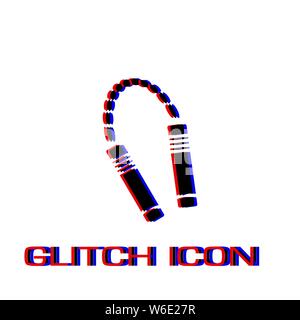 Icône Nunchuck à plat. Pictogramme - Simple effet glitch. Symbole d'illustration vectorielle Illustration de Vecteur