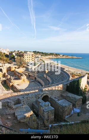 De l'amphithéâtre de la ville romaine de Tarraco, maintenant Tarragone. Il a été construit dans la 2ème ANNONCE de siècle, situé près du forum de cette capitale provinciale. C Banque D'Images