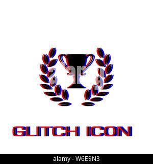 Icône trophée télévision. Pictogramme - Simple effet glitch. Symbole d'illustration vectorielle Illustration de Vecteur