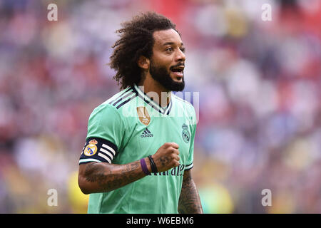 MUNICH, ALLEMAGNE - 31 juillet : Marcelo au cours de l'Audi cup 2019 3ème place match entre le Real Madrid et à l'Allianz Arena Fenerbahce le 31 juillet 2019 à Munich, Allemagne. (Photo par PressFocus/MO Media) Banque D'Images