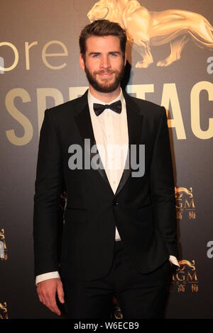 L'acteur australien Liam Hemsworth assiste à la partie de la MGM à Hong Kong, Chine, 25 mars 2018. Banque D'Images