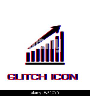 Symbole graphique à plat. Pictogramme - Simple effet glitch. Symbole d'illustration vectorielle Illustration de Vecteur