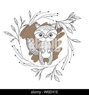 Silhouette d'animaux avec guirlande de contexte Illustration de Vecteur