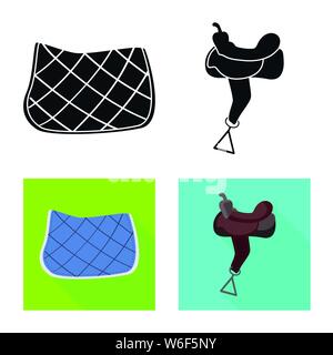 Objet isolé de matériel équitation signe. Ensemble d'équipements et de concurrence pour l'icône vecteur stock. Illustration de Vecteur