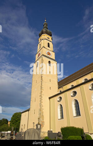 Ville Eglise de l'assomption de Marie, Deggendorf, forêt de Bavière, Thuringe, Allemagne Banque D'Images