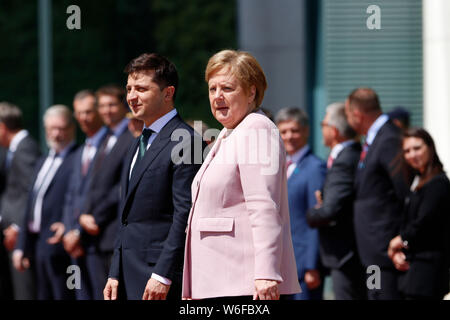 Wolodymyr Selensky, Angela Merkel - Treffen der dt. Bundeskanzlerin mit dem ukrainischen, Praesidenten Bundeskanzleramt, 18. Juni 2019, Berlin/ Volody Banque D'Images