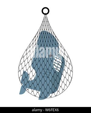 En requin net. Predator mer captures. vector illustration Illustration de Vecteur