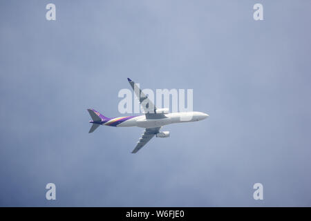 Chiang Mai, Thaïlande - 20 juillet 2019 : HS-TBF Airbus A330-300 de Thai Airways. En vol Chiang Mai à Bangkok. Banque D'Images