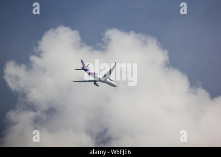 Chiang Mai, Thaïlande - 20 juillet 2019 : HS-TBF Airbus A330-300 de Thai Airways. En vol Chiang Mai à Bangkok. Banque D'Images