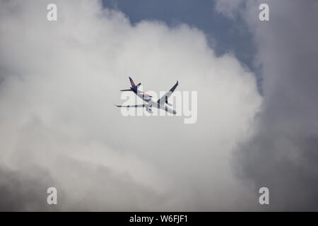 Chiang Mai, Thaïlande - 20 juillet 2019 : HS-TBF Airbus A330-300 de Thai Airways. En vol Chiang Mai à Bangkok. Banque D'Images