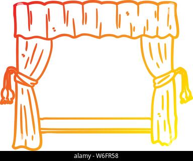 Ligne de gradient chaud dimensions d'une ouverture des rideaux sur scène Illustration de Vecteur