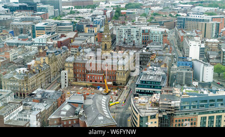 Vue sur l'horizon de l'antenne du centre-ville de Liverpool à partir de la Radio City Tour construite en 1969. Banque D'Images