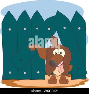 Bande dessinée caricature chien bully. vector illustration. Illustration de Vecteur
