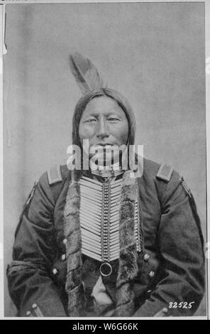 Crow King, un Sioux Hunkpapa ; demi-longueur, dans le cadre d'un important port de l'uniforme, 1881 Banque D'Images